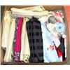 Image 1 : LARGE BOX OF FABRIC & SEWING SUPPLIES -