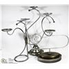 Image 1 : 3PC SILVER FINISH DESIGNER CANDLE HOLDERS.