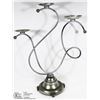 Image 2 : 3PC SILVER FINISH DESIGNER CANDLE HOLDERS.