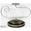 Image 4 : 3PC SILVER FINISH DESIGNER CANDLE HOLDERS.