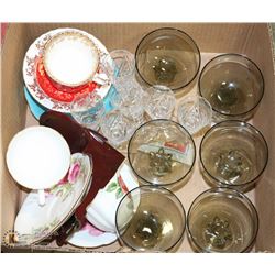 ESTATE LOT OF ASSORTED CHINA, PINWHEEL CRYSTAL