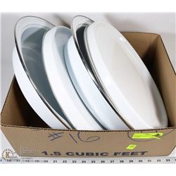 PAIR OF ENAMELED ROASTING PANS 16" LONG