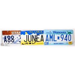 LOT OF LICENSE PLATES INCL ALASKA JUNEAU, UTAH AND