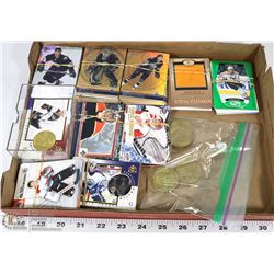 FLAT OF HOCKEY COINS/CARDS