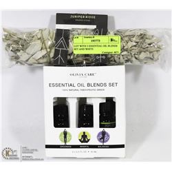 LOT WITH 3 ESSENTIAL OIL BLENDS SET AND WHITE