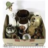 Image 1 : POTTERY LOT INCL VASES, CUPS, SERVING VESSELS.