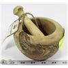 Image 1 : SOLID OLIVE WOOD MORTAR AND PESTLE