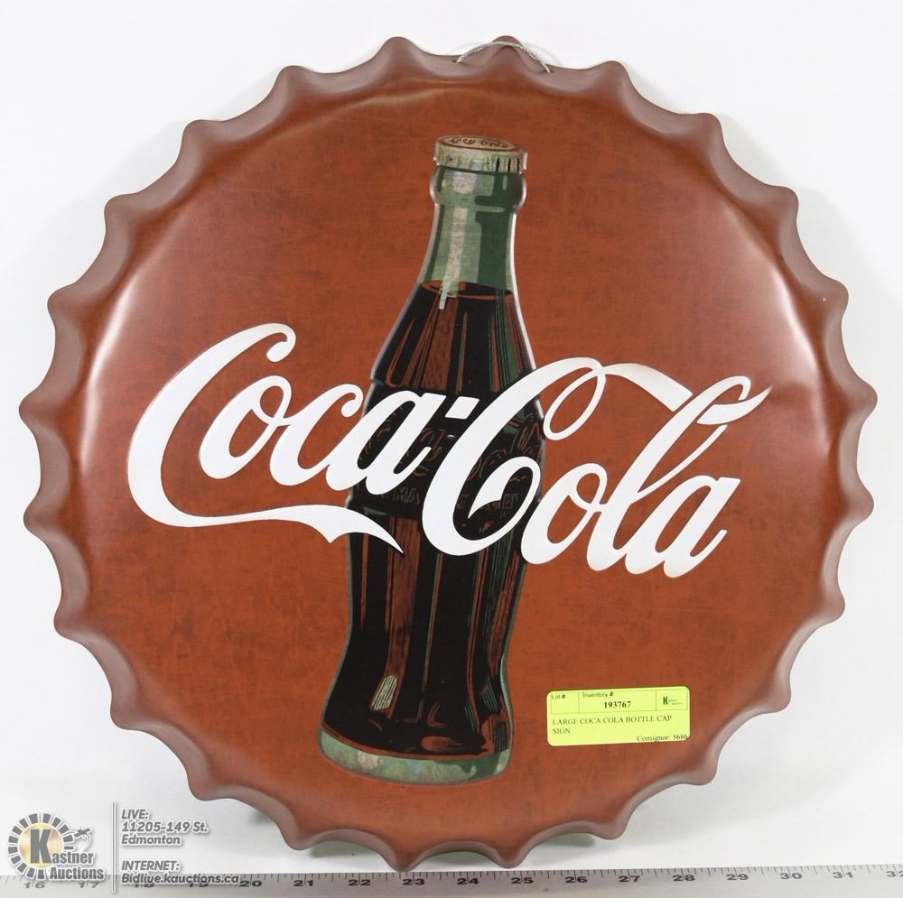 LARGE COCA COLA BOTTLE CAP SIGN