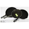 Image 1 : SET OF THREE CAST IRON PANS