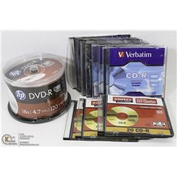 LOT OF 50 NEW HP DVD-R & 14 CD-R'S