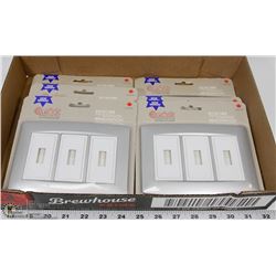 6 NEW EUROLOFT CHROME 3 GANG WALL PLATES