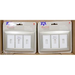 6 NEW EUROLOFT CHAMPAGNE 3 GANG WALL PLATES
