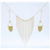 Image 2 : 18KT Yellow Gold Necklace and Earring Set