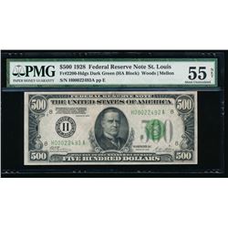 1928 $500 St Louis Federal Reserve Note PMG 55NET