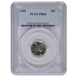 1940 Mercury Dime PCGS PR66