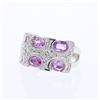 Image 1 : 14KT White Gold 3.09ctw Sapphire and Diamond Ring