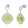 Image 1 : 14KT White Gold 24.19ctw Quartz and Diamond Earrings