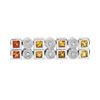 Image 2 : 14KT White Gold 4.07ctw Multi Color Sapphire and Diamond Bracelet