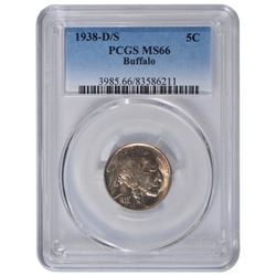1938-D/S Buffalo Nickel PCGS MS66