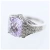 Image 1 : 14KT White Gold 3.76ct Amethyst and Diamond Ring