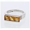 Image 1 : 14KT White Gold 1.57ctw Citrine and Diamond Ring