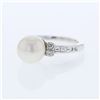Image 1 : 18KT White Gold 6.45ct Pearl and Diamond Ring