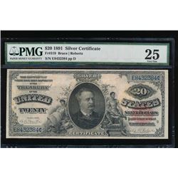 1891 $20 Silver Certificate PMG 25