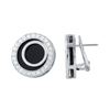 Image 1 : 18KT White Gold 9.42ctw Onyx and Diamond Earrings