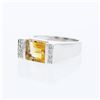Image 1 : 14KT White Gold 2.23ct Citrine and Diamond Ring