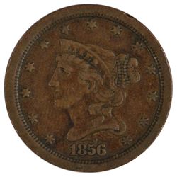 1856 Braided Hair Half Cent Coin