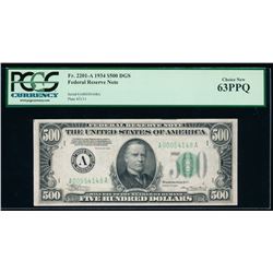 1934 $500 Boston Federal Reserve Note PCGS 63PPQ