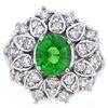Image 1 : 14KT White Gold 1.61ct GIA Cert Tsavorite and Diamond Ring