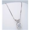 Image 1 : 14KT White Gold 0.62ct Diamond Pendant with Chain