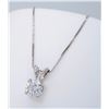 Image 2 : 14KT White Gold 0.62ct Diamond Pendant with Chain