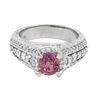 Image 1 : 18KT White Gold 1.16ct Padparadscha Sapphire and Diamond Ring