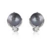 Image 1 : 14KT White Gold 31.89ctw Tahitian Pearl and Diamond Earrings