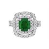 Image 1 : 18KT White Gold 2.27ct GIA Cert Tsavorite and Diamond Ring