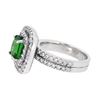 Image 2 : 18KT White Gold 2.27ct GIA Cert Tsavorite and Diamond Ring