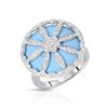 Image 1 : 14KT White Gold 10.43ct Turquoise and Diamond Ring