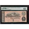 Image 1 : 1864 $5 Confederate States of America Note PMG 63EPQ