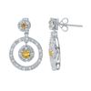 Image 1 : 14KT White Gold 0.51ctw Citrine and Diamond Earrings