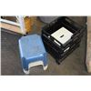 Image 1 : FOOTSTOOLS AND ROLLING CRATE