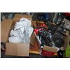 Image 1 : TWO BOXES OF DECORATIVE ITEMS VASES AND PURSES