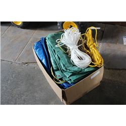 BOX OF TARP AND ROPE