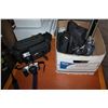 Image 1 : BOX OF CAMERAS AND TRIPOD