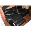 Image 2 : NEW BLACK LEATHER POWER RECLINING LOVESEAT WITH POWER ADJUSTABLE HEAD RESTS AND CENTER CONSOLE