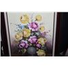 Image 2 : FRAMED OIL PAINTING ON CANVAS FLOWERS