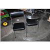 Image 2 : TWO FOLDING BLACK LEATHER CHAIRS