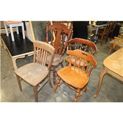 FOUR WOOD DINING CHAIRS