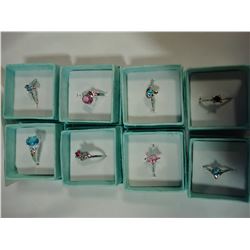 LOT OF EIGHT DINNER RINGS